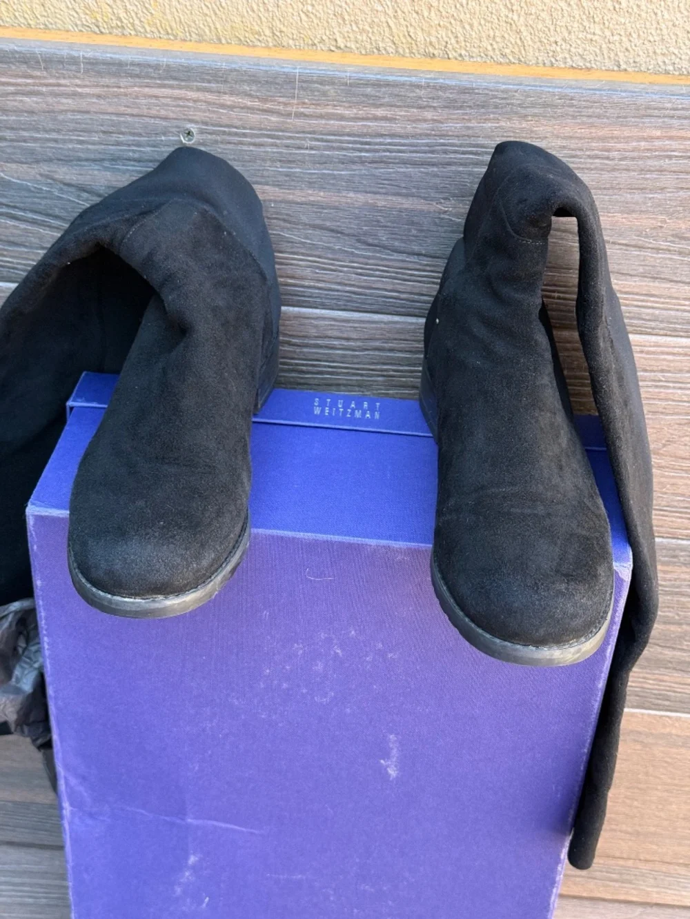 Stuart Weitzman Black Suede 5050 boot size 7.5